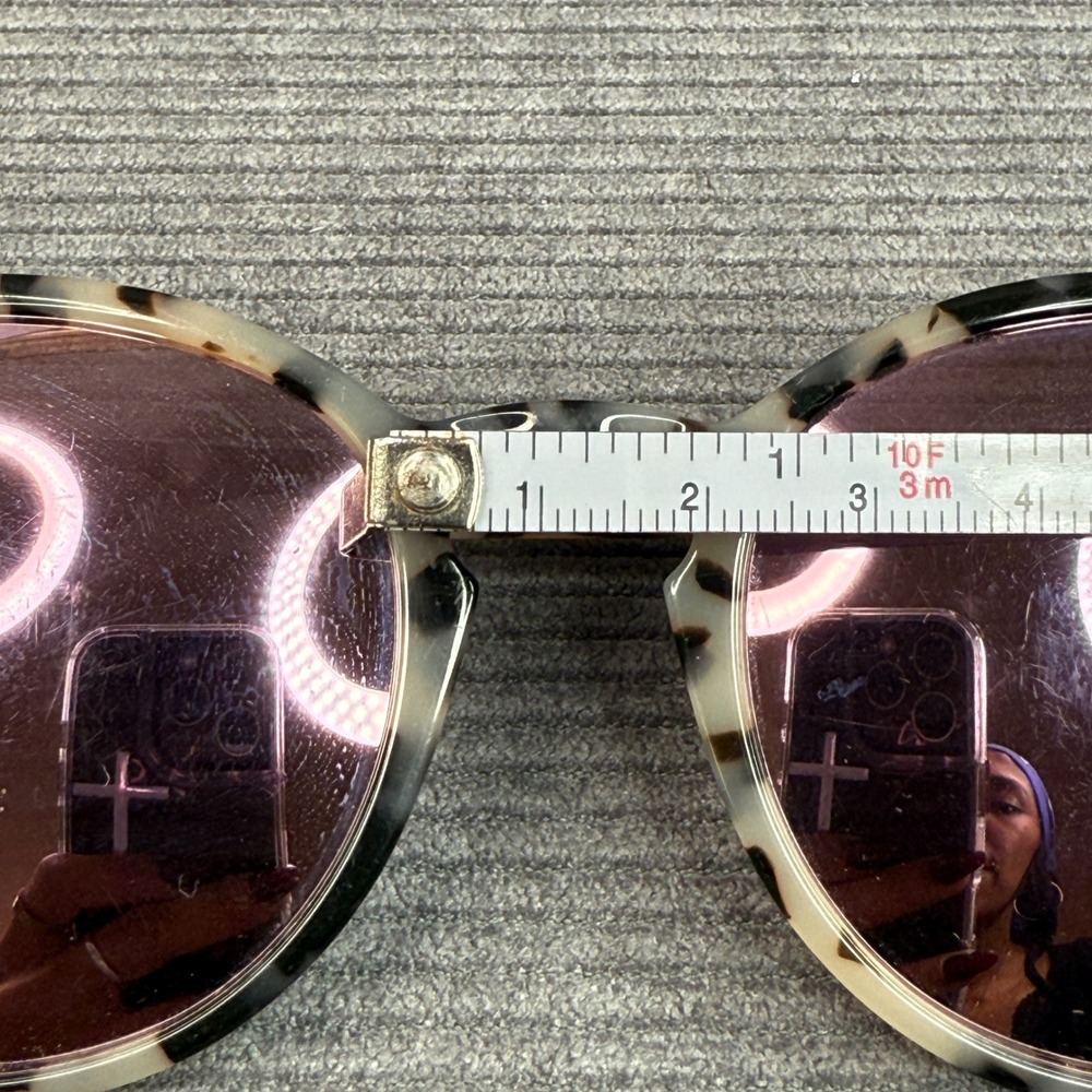 Ted Baker TB121 IVO Tortoise Shell Round Y2K Sunglass Ivory Black Gold 53-20-140 - Picture 5 of 15